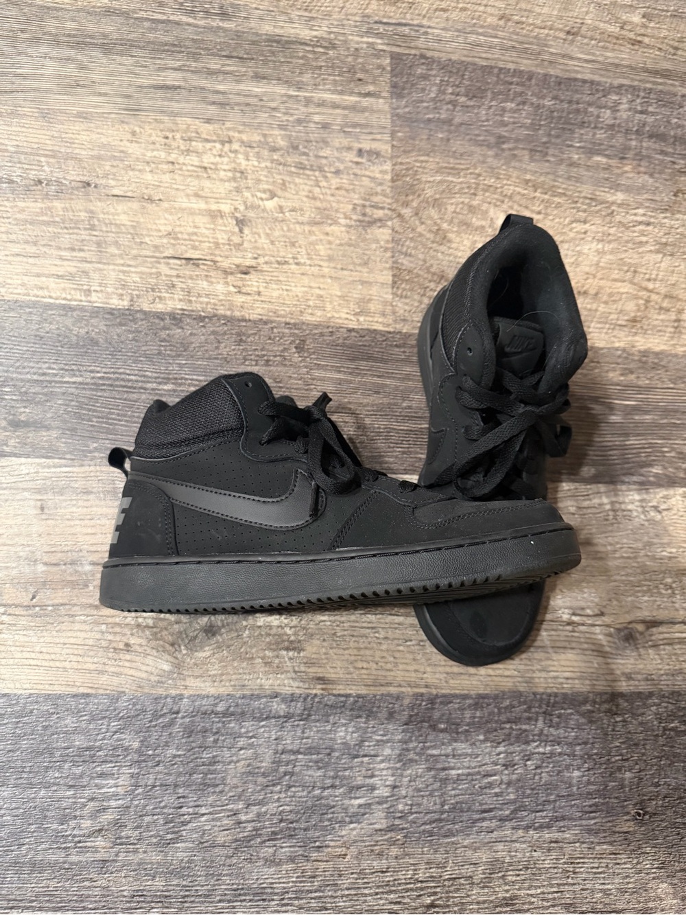 Nike Black High-Top Sneakers with Swoosh
